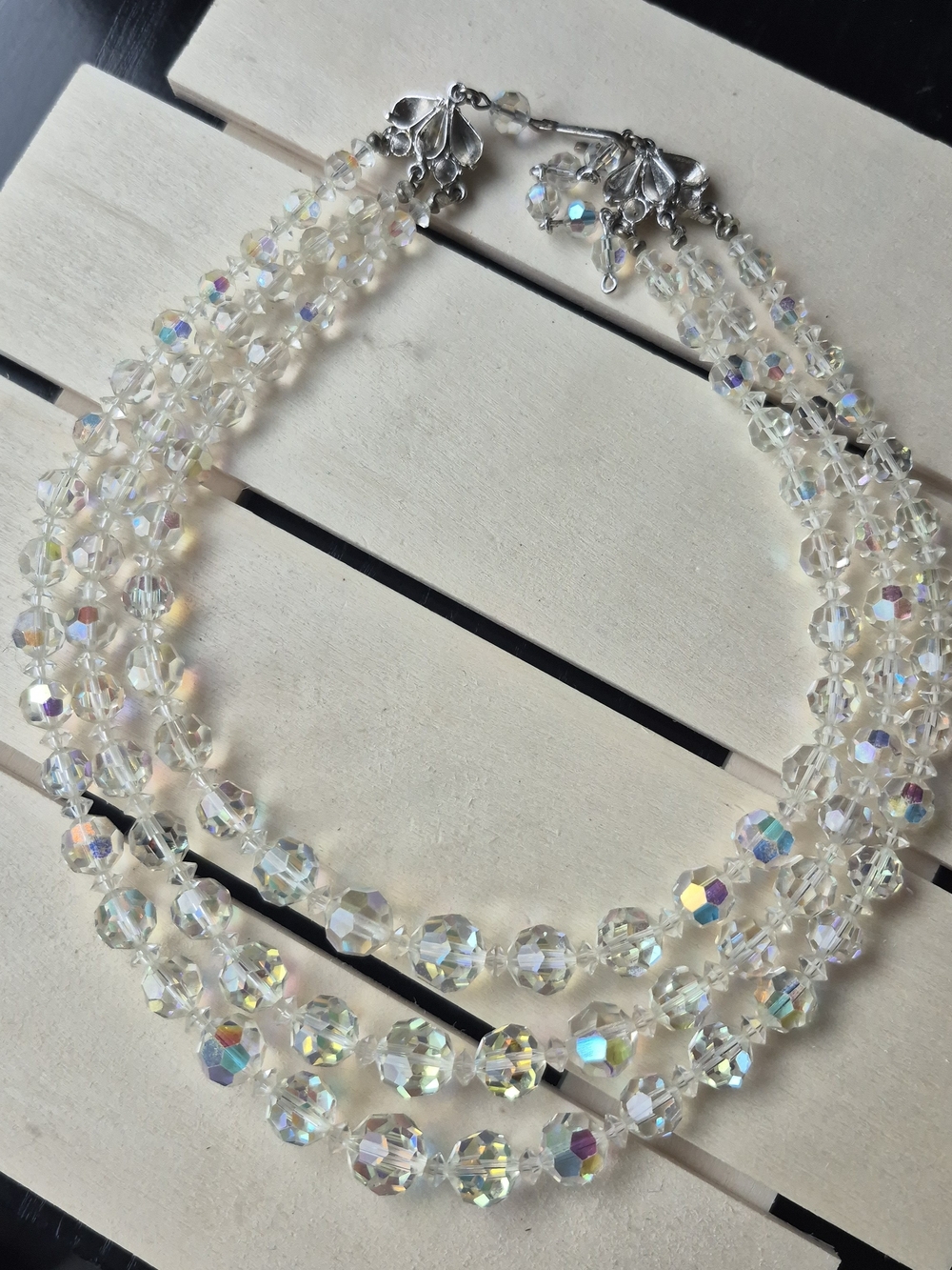 Coro Aurora Borealis Crystal Multi-Strand Necklace - Clear AB